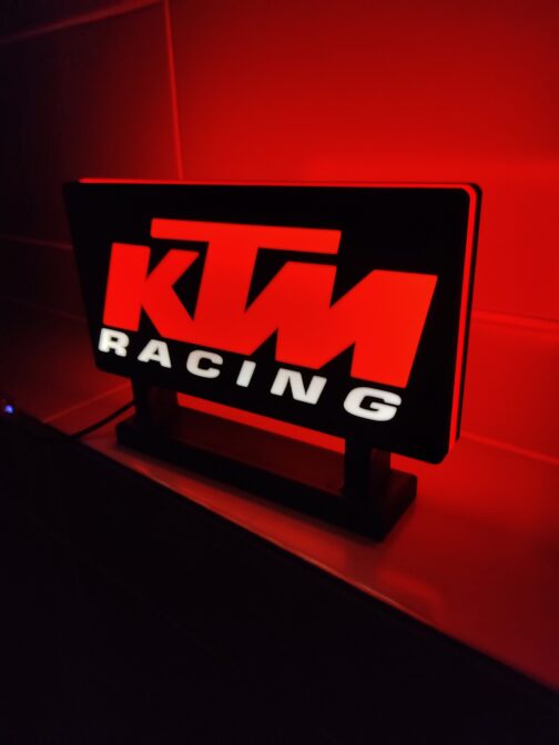 Logo LED KTM Racing 3D – Lampe LED | Veilleuse Emblème KTM, Fan Art | Idéal pour Fans et Décoration
