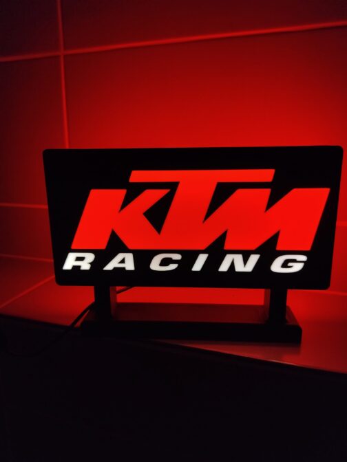 Logo LED KTM Racing 3D – Lampe LED | Veilleuse Emblème KTM, Fan Art | Idéal pour Fans et Décoration