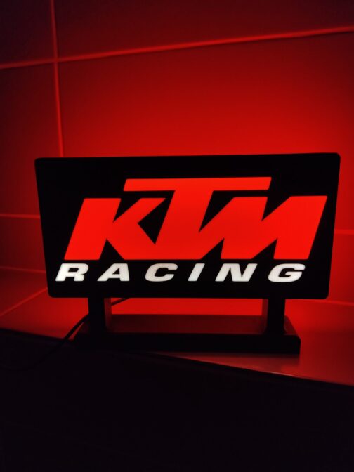 Logo LED KTM Racing 3D – Lampe LED | Veilleuse Emblème KTM, Fan Art | Idéal pour Fans et Décoration