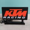 Logo LED KTM Racing 3D – Lampe LED | Veilleuse Emblème KTM, Fan Art | Idéal pour Fans et Décoration