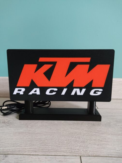 Logo LED KTM Racing 3D – Lampe LED | Veilleuse Emblème KTM, Fan Art | Idéal pour Fans et Décoration