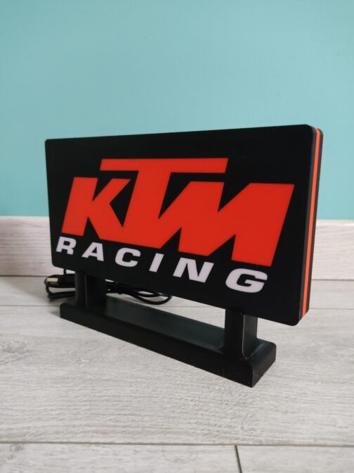 Logo LED KTM Racing 3D – Lampe LED | Veilleuse Emblème KTM, Fan Art | Idéal pour Fans et Décoration