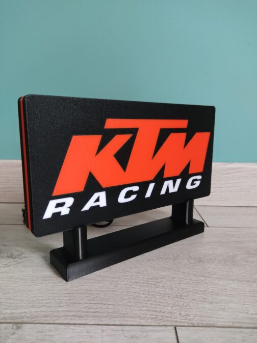 Logo LED KTM Racing 3D – Lampe LED | Veilleuse Emblème KTM, Fan Art | Idéal pour Fans et Décoration
