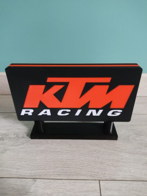 Logo LED KTM Racing 3D – Lampe LED | Veilleuse Emblème KTM, Fan Art | Idéal pour Fans et Décoration