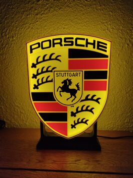 Logo LED 3D PORSCHE – Enseigne / Emblème / Lampe / Veilleuse Lumineux Fan Art