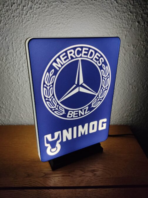 Logo LED 3D MERCEDES UNIMOG – Enseigne / Emblème / Lampe / Veilleuse Lumineux Fan Art