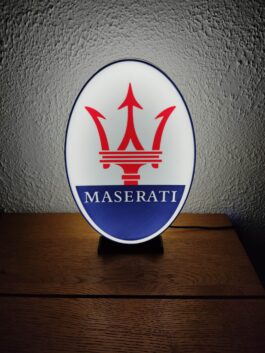 Logo LED 3D MASERATI – Enseigne / Emblème / Lampe / Veilleuse Lumineux Fan Art