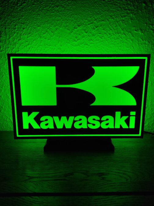 Logo LED 3D KAWASAKI – Enseigne / Emblème / Lampe / Veilleuse Lumineux Fan Art