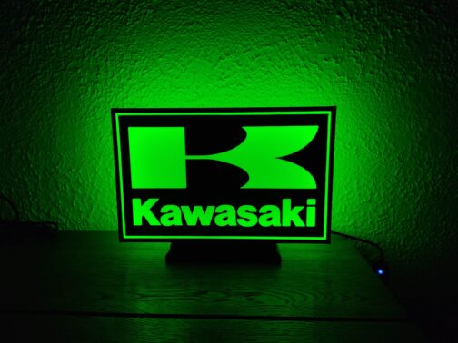Logo LED 3D KAWASAKI – Enseigne / Emblème / Lampe / Veilleuse Lumineux Fan Art