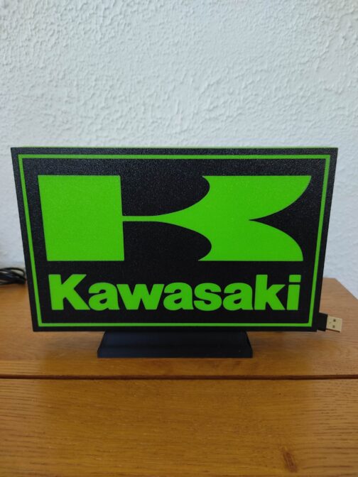 Logo LED 3D KAWASAKI – Enseigne / Emblème / Lampe / Veilleuse Lumineux Fan Art