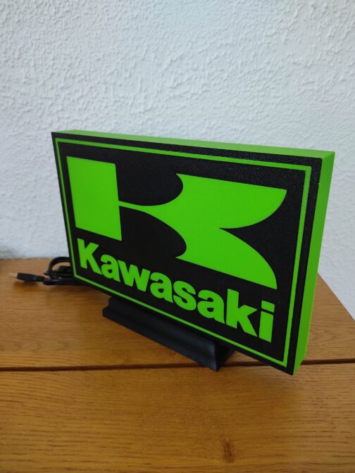Logo LED 3D KAWASAKI – Enseigne / Emblème / Lampe / Veilleuse Lumineux Fan Art