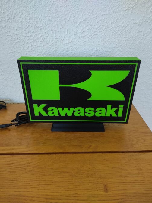 Logo LED 3D KAWASAKI – Enseigne / Emblème / Lampe / Veilleuse Lumineux Fan Art