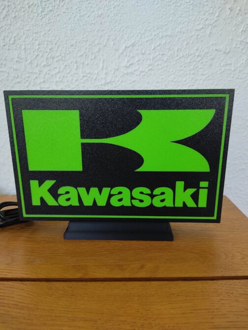 Logo LED 3D KAWASAKI – Enseigne / Emblème / Lampe / Veilleuse Lumineux Fan Art