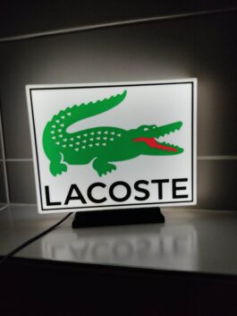 Logo LED 3D LACOSTE – Enseigne / Emblème / Lampe / Veilleuse Lumineux Fan Art