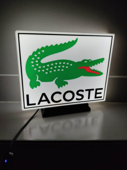 Logo LED 3D LACOSTE – Enseigne / Emblème / Lampe / Veilleuse Lumineux Fan Art
