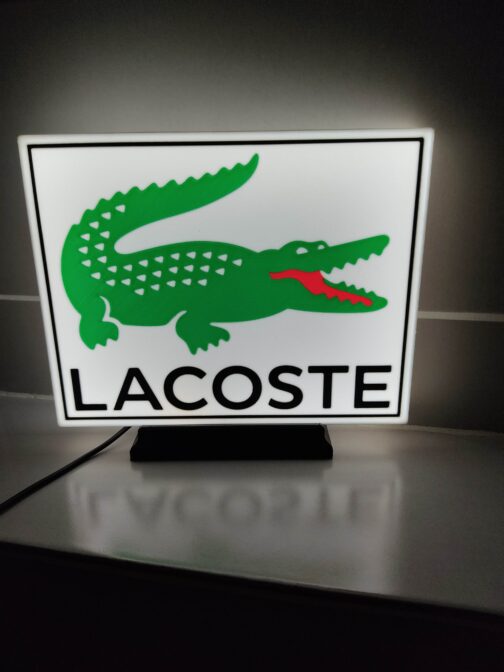 Logo LED 3D LACOSTE – Enseigne / Emblème / Lampe / Veilleuse Lumineux Fan Art