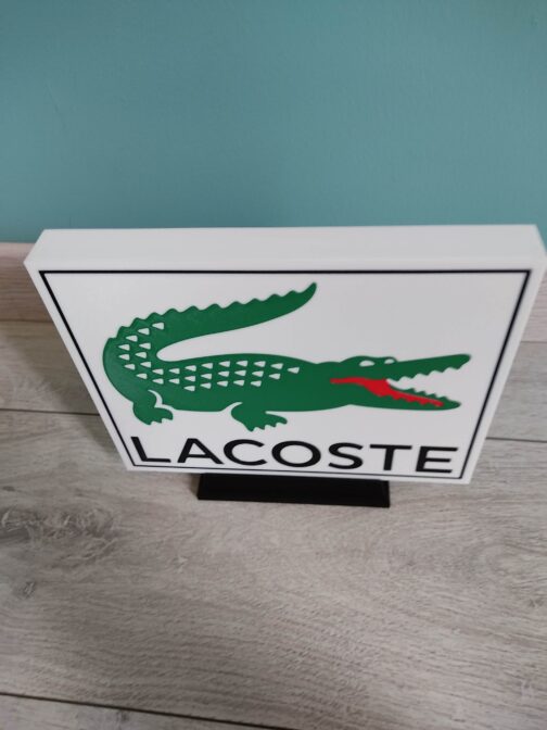 Logo LED 3D LACOSTE – Enseigne / Emblème / Lampe / Veilleuse Lumineux Fan Art