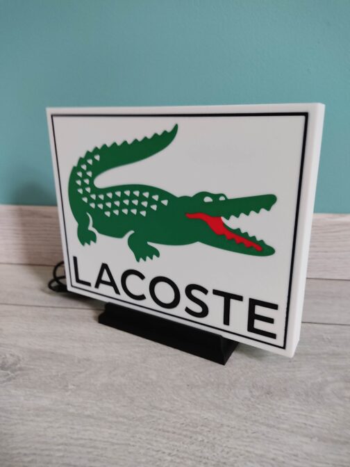 Logo LED 3D LACOSTE – Enseigne / Emblème / Lampe / Veilleuse Lumineux Fan Art