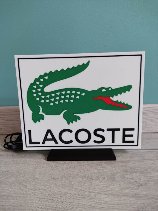 Logo LED 3D LACOSTE – Enseigne / Emblème / Lampe / Veilleuse Lumineux Fan Art