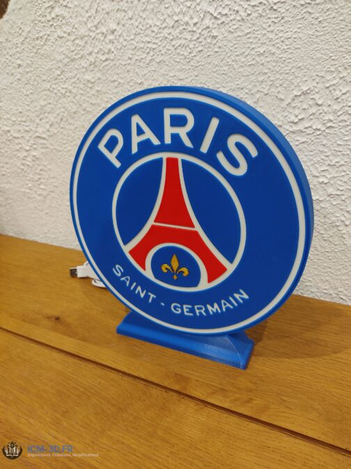 Logo LED 3D PSG - Paris Saint Germain – Enseigne / Emblème / Lampe / Veilleuse Lumineux Fan Art