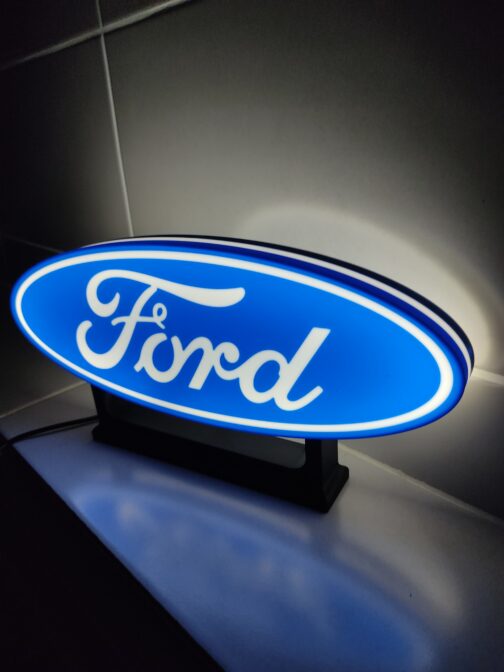 Logo LED 3D FORD – Enseigne / Emblème / Lampe / Veilleuse Lumineux Fan Art