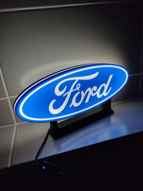 Logo LED 3D FORD – Enseigne / Emblème / Lampe / Veilleuse Lumineux Fan Art