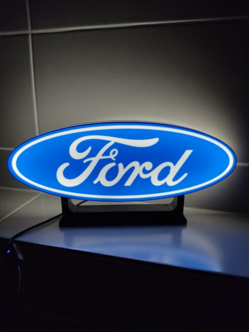 Logo LED 3D FORD – Enseigne / Emblème / Lampe / Veilleuse Lumineux Fan Art