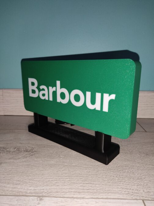 Logo LED 3D BARBOUR – Enseigne / Emblème / Lampe / Veilleuse Lumineux Fan Art