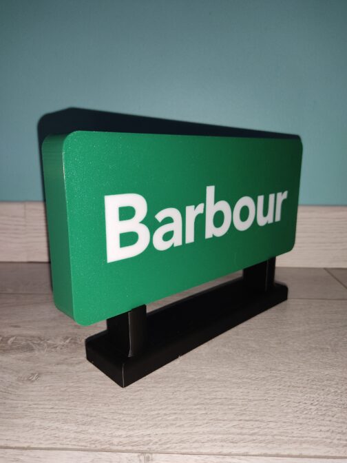 Logo LED 3D BARBOUR – Enseigne / Emblème / Lampe / Veilleuse Lumineux Fan Art